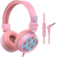 thumbnail image 1 of Auriculares New bee KH20 Kids con micrófono para escuela, color rosa, 1 of 6
