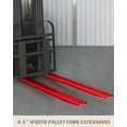 thumbnail image 4 of Garvee Pallet Fork Extensions, 4.5 ×72" Forklift Extensions, 4600LBS Lifting Capacity,Heavy Duty Steel Pallet Forklift Extensions, 1 Pair for Forklift Lift Truck Forklift Loaders,Red, 4 of 7