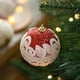 thumbnail image 1 of Bolas navideñas de tela colorida - adornos colgantes de árbol de 8 cm con cinta, set de 6 colgantes navideños, 1 of 2