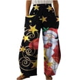 thumbnail image 1 of Pantalones sueltos casuales vintage con estampado navideño para mujer Pantalones de pierna ancha casuales Pantalones Fridja  hfkajh100347, 1 of 5