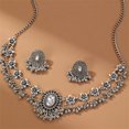 thumbnail image 6 of Vintage Cubic Zirconia Earrings Bohemian Flower Layered Pendant Necklace Jewellery Set for Women Tassel Beaded Boho Wedding Cocktail Party Birthday Christmas Anniversary Unique Jewelry Gifts, 6 of 6