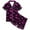 Purple, variant on Auroural Pajamas for Girls Size 8 Kids Pajamas Short Set Girls Button Front Pajama Top & Shorts Set,Lip Print,2-Piece, Sizes 2-14 & Plus