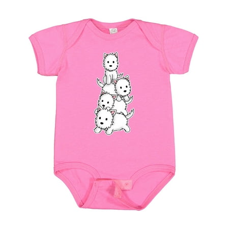 

Inktastic Kawaii Westie Stack Gift Baby Boy or Baby Girl Bodysuit