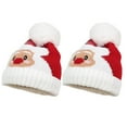 thumbnail image 4 of Franhais Women Christmas Cartoon Hat Warm Woolen Hat Knitted Santa Claus Elk Hat with Bobble, 4 of 4