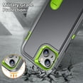 thumbnail image 6 of for iPhone 15 Case Kickstand Durable 3-Layer Military Grade Protective Cover Hybrid Silicone Heavy Duty Rugged Shockproof Screen Lip Raised Protection for iPhone 15 Case,
Gray+Green, 6 of 8