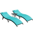 Devoko Patio Chaise Lounge Chair Set Outdoor Furniture PE Rattan