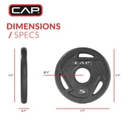 CAP Barbell, 5lb Olympic Grip Plate, Black