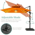 thumbnail image 5 of Best Choice Products 10x10ft 2-Tier Square Outdoor Solar LED Cantilever Patio Umbrella w/ Base Included - Orange, 5 of 8