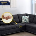 thumbnail image 6 of Star Home Living Corp Victor Linen Fabric Sectional Sofa in Black/Gray, 6 of 7