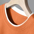 thumbnail image 4 of Mens Waffle Knit Long Sleeve Shirt Thermal Crew Neck Pullover Sweatshirt Loose Casual Cotton Undershirts Big and Tall Winter Top, 4 of 9