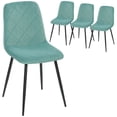 thumbnail image 1 of HOMCOM Dining Chairs Set of 4, Kitchen Chair with Metal Legs, Green, 1 of 10