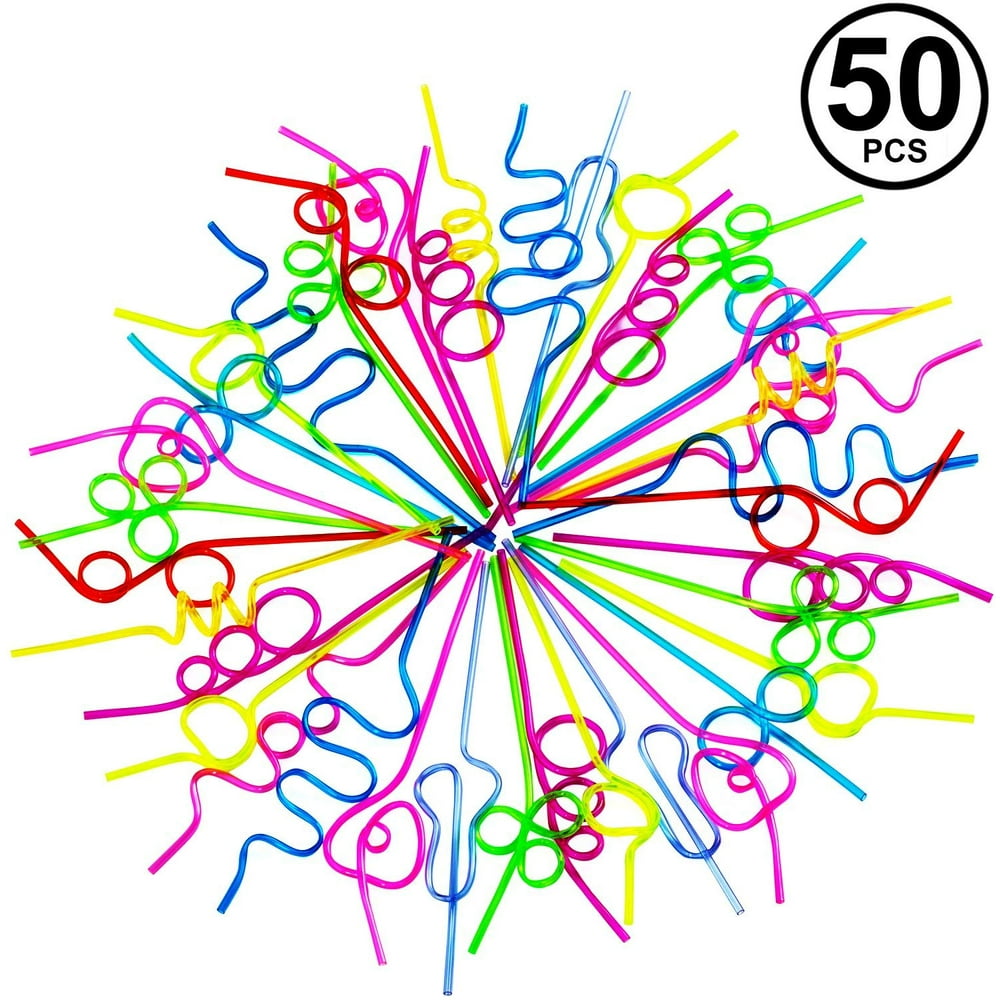 Crazy Straws 50 Pcs Funny Straws Party Supplies Twirly Straws