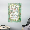 thumbnail image 1 of Live Laugh Love Decor Tapestry, Ornate Doodle Wreath Inspiring Quote with Flowers Spring Petals Print, Wall Hanging for Bedroom Living Room Dorm Decor, 40W X 60L Inches, Multicolor, by Ambesonne, 1 of 2