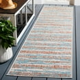 thumbnail image 2 of SAFAVIEH Cabana Gaila Abstract Indoor/Outdoor Runner Rug, Aqua/Pink, 2'2" x 9', 2 of 12