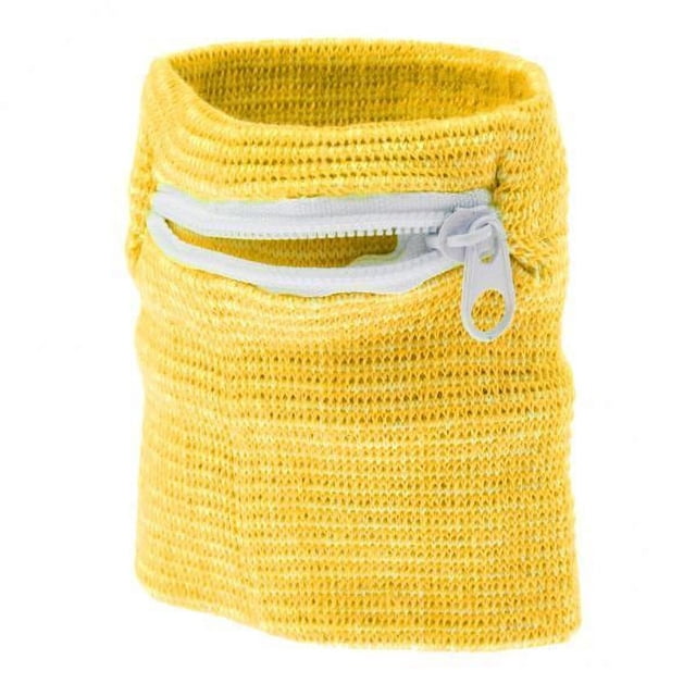 Almencla 5x Bracelet de Sport Extérieur avec Poche Zippée Jaune 5 Pcs