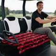thumbnail image 5 of XYZCANDO Buffalo Plaid Snowflake Golf Cart Rear Seat Cover With 4 Pockets - Non Slip Washable Protector For 2 Passenger Golf Carts, 5 of 8