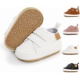 thumbnail image 4 of Zapatos para bebés, niños y niñas, primeros pasos, recién nacidos, suela de goma antideslizante, zapatillas de cuna de cuero sintético para niños de 12 a 18 meses, 4 of 5