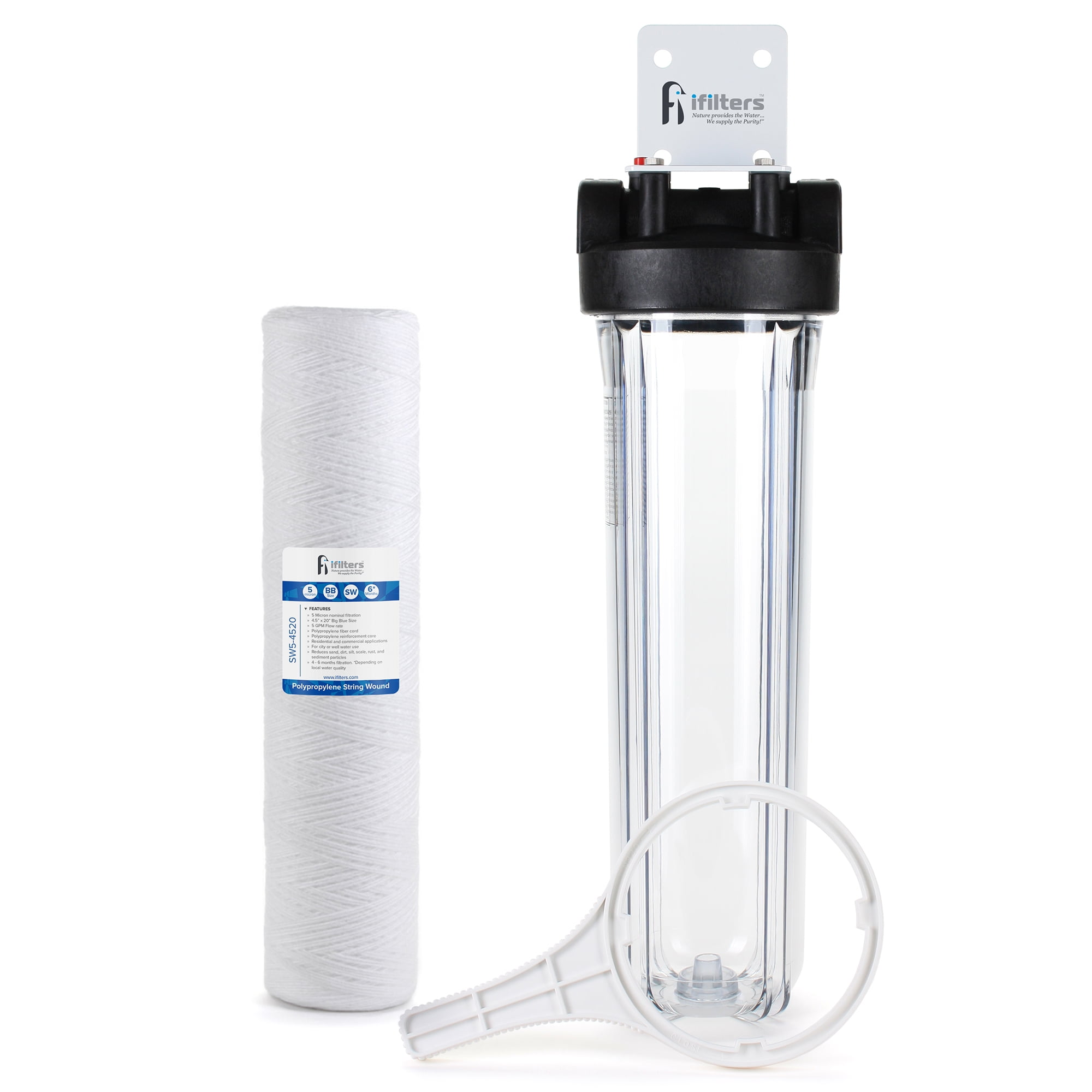 20 μm Commercial Hydroponics 20" Sediment Water Filter for Whole House RO 