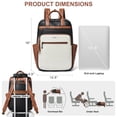 thumbnail image 3 of Shrrie Laptop Backpack for Women 15.6 inch Travel Leather Backpack Purse Work Computer Backpacks for Business College, 3 of 7