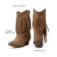 thumbnail image 4 of Botas DREAM PAIRS para Niñas con Flecos y Borlas Estilo Vaquero Marrón Talla 13, 4 of 6