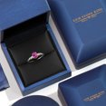 thumbnail image 5 of Gem Stone King 10K Two Tone Gold Pink Created Sapphire and Lab Grown Diamond Engagement Ring for Women | 1.10 Cttw | Oval 7X5MM | Gemstone September Birthstone | Size 9, 5 of 6