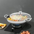 thumbnail image 4 of TFCFL 14inch Stainless Steel Frying Pot 2-Handle Non Stick Paella Pan Cooking Skillet with Lid, 4 of 21
