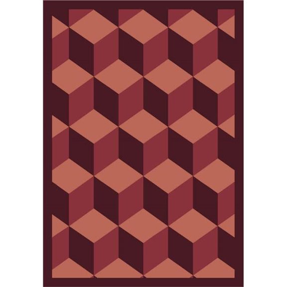 Highrise Burgundy 7 ft.8 in. x 10 ft.9 in.  WearOn Nylon Machine Tufted- Cut Pile Whimsy Rug