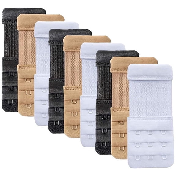 9 Pcs Women's Bra Extender 3 Hook  Bra Extension Strap Soft and Comfortable