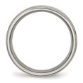 thumbnail image 2 of Auriga Fine Jewelry Titanium Brushed Center 6 mm Ridged Edge Band for Women Size 14.5, 2 of 6