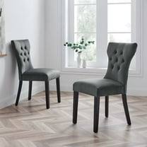 Modway Silhouette Performance Velvet Dining Chairs - Set of 2 in Gray