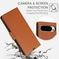 thumbnail image 7 of Feishell Wallet Case for Google Pixel 9A, Premium PU Leather Magnetic Closure Flip Kickstand Folio Case with RFID Blocking Credit Card Slots Shockproof Phone Cover with Wrist Strap,Brown, 7 of 7