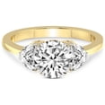 thumbnail image 3 of 3 Carat IGI Certified Round Shape Lab Grown Diamond Engagement Ring | 14K Yellow Gold | Antonia Three Stone Half Moonset Diamond Ring | FG-VS1-VS2 Quality Friendly Diamonds, 3 of 5
