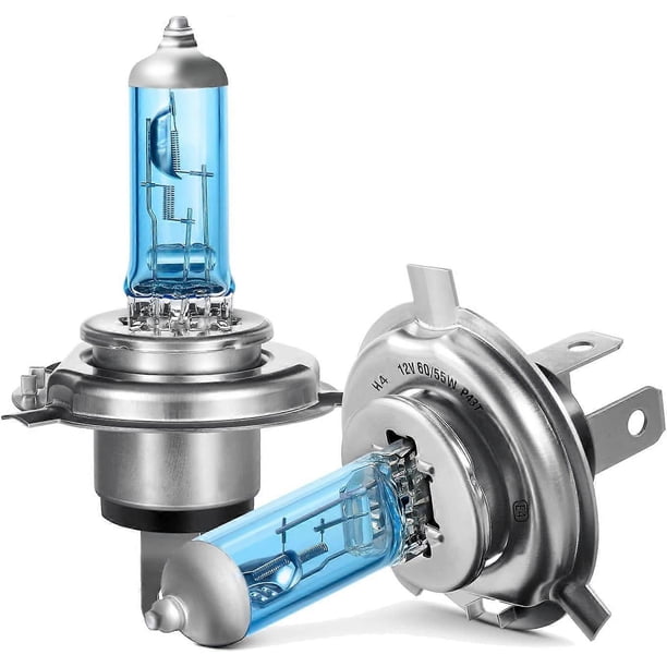 H4 Halogen Bulb, E-Mark, Warm White Headlights Light, For 12V 55W Motorcycle and Car High Beam Lamp Replacement Kit (2 Pieces)