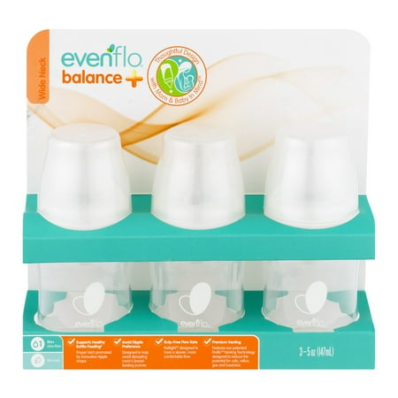 Photo 1 of Evenflo 3pk Balance Wide-Neck Anti-Colic Baby Bottles - 5oz
