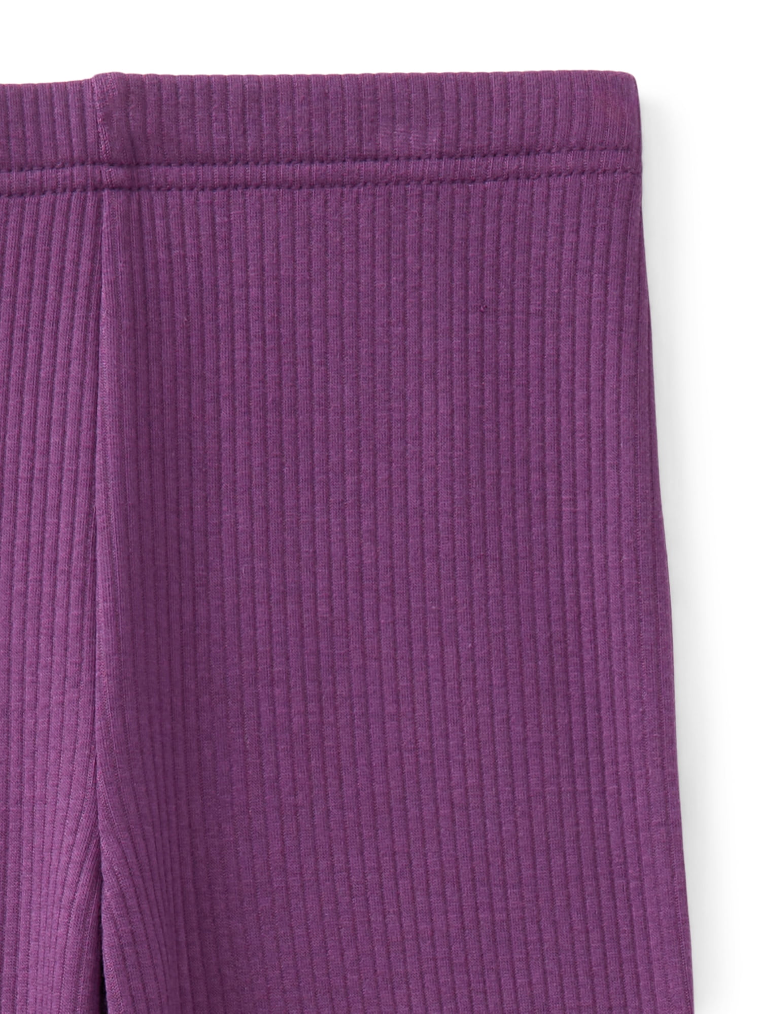 Wonder Nation Little Girls Ribbed Plush Flare Leggings, Sizes 4-10