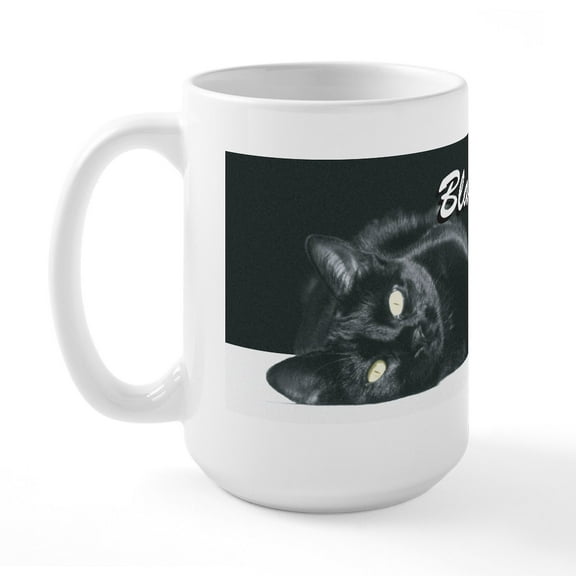 CafePress - Black Cats Rule 2 Large Mug - 15 oz Ceramic Large White Novelty Mug