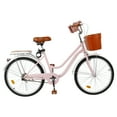 thumbnail image 3 of 24 Inch Bikes for Women with Basket, Womens Cruiser Bicycle with Adjustable Seat, City Commuter Cruiser Bike, Adult Beach Bicycle with Basket & Lock, Blue/Pink, 3 of 13