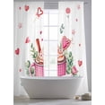 thumbnail image 5 of Valentine's Day Sheer Curtains 96 Inch Length 2 Panels Set, Ice Cream Love Rose Eucalyptus Leaves Voile Window Treatment Semi Sheer Long Curtains Drapes for Bedroom/Living Room/Kitchen 52"x96"x2, 5 of 7