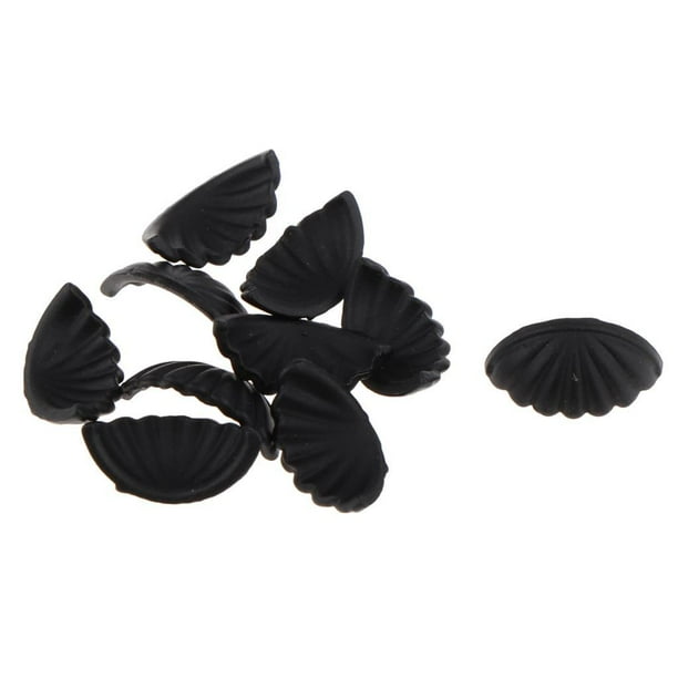 10 pomos de puerta de plástico a escala 1:6 para casa de muñecas, miniaturas, juguetes de simulación Negro