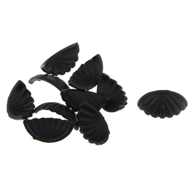 MagiDeal - Juego de puertas de cajones en concha Negro Zulema Manijas de puertas de casa de muñecas