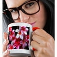 thumbnail image 2 of 3dRose, Hawaiian Fuchsia Colored Plumeria Flowers, 11oz Two-Tone Red Mug, 2 of 7