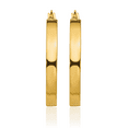 thumbnail image 5 of 14K Solid Yellow Gold 3mm Medium Round Hoop Earrings, 5 of 10