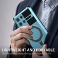 thumbnail image 4 of Allytechgroup Militargy Grade Shockproof Case for Samsung Galaxy S21 Ultra, Magnetic Cover Compatible with Magsafe & Car Mount Ring Kickstand Bumper Case for Women Men, Lightblue, 4 of 10
