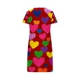 thumbnail image 4 of Kelon Nuisettes et Chemises de Nuit pour Femmes Grande Taille Robe de Nuit Décontractée pour Femmes Grande Taille Imprimé Cœur Manches Courtes Col Rond Extensibilité Moyenne Nuisette Ample Robe de Nuit de la Saint-Valentin, 4 of 4