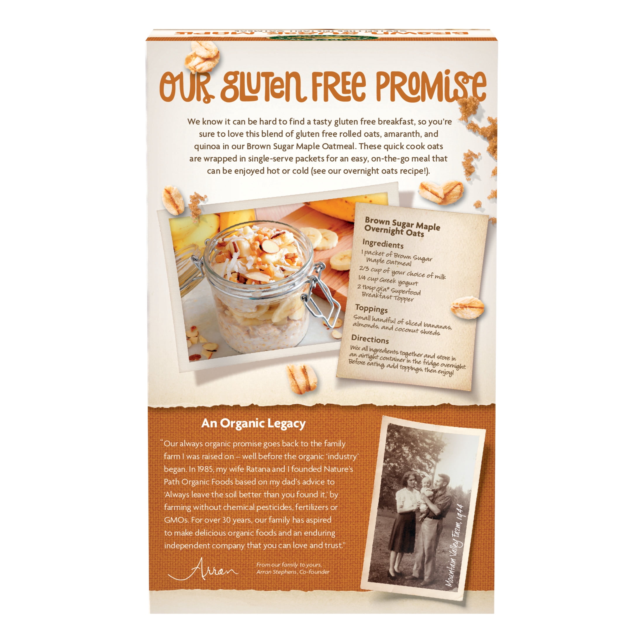 (3 pack) Nature's Path Organic Oatmeal, Brown Sugar Maple Instant, 11.3oz Box