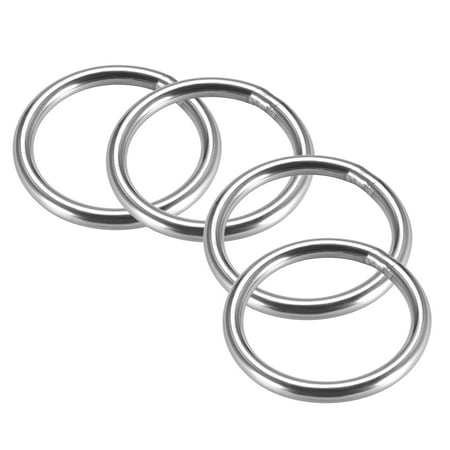 Welded O Ring, 40 x 4mm Strapping Round Rings Stainless Steel 4pcs ...