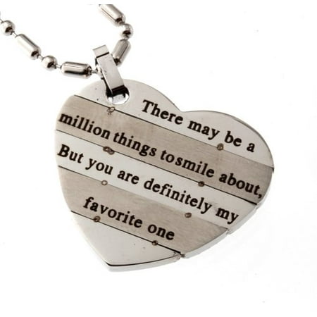 R.h. Jewelry Stainless Steel Pendant Heart Engraved Music Note Necklace