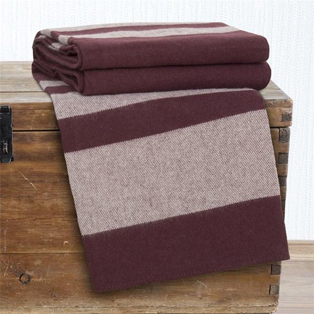 Lavish Home 6185TBU Australian Wool Blanket, Twin Size Burgundy