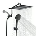 thumbnail image 4 of Cobbe Adjustable 12 Inch High Pressure Dual Shower Head with 12-Spray Handheld Shower, Matte Black, 4 of 12