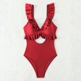 thumbnail image 7 of WAYUTE Womens One Piece Swimsuits Swimsuit for Ruffle Bathing Suit V Neck Ruched Swim Suit Cutout Swimwear, 7 of 7